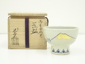 京焼　二代手塚玉堂造　御本金彩不二茶碗（共箱）